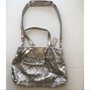 Coach Purse Silver Crossbody/Over the Shoulder